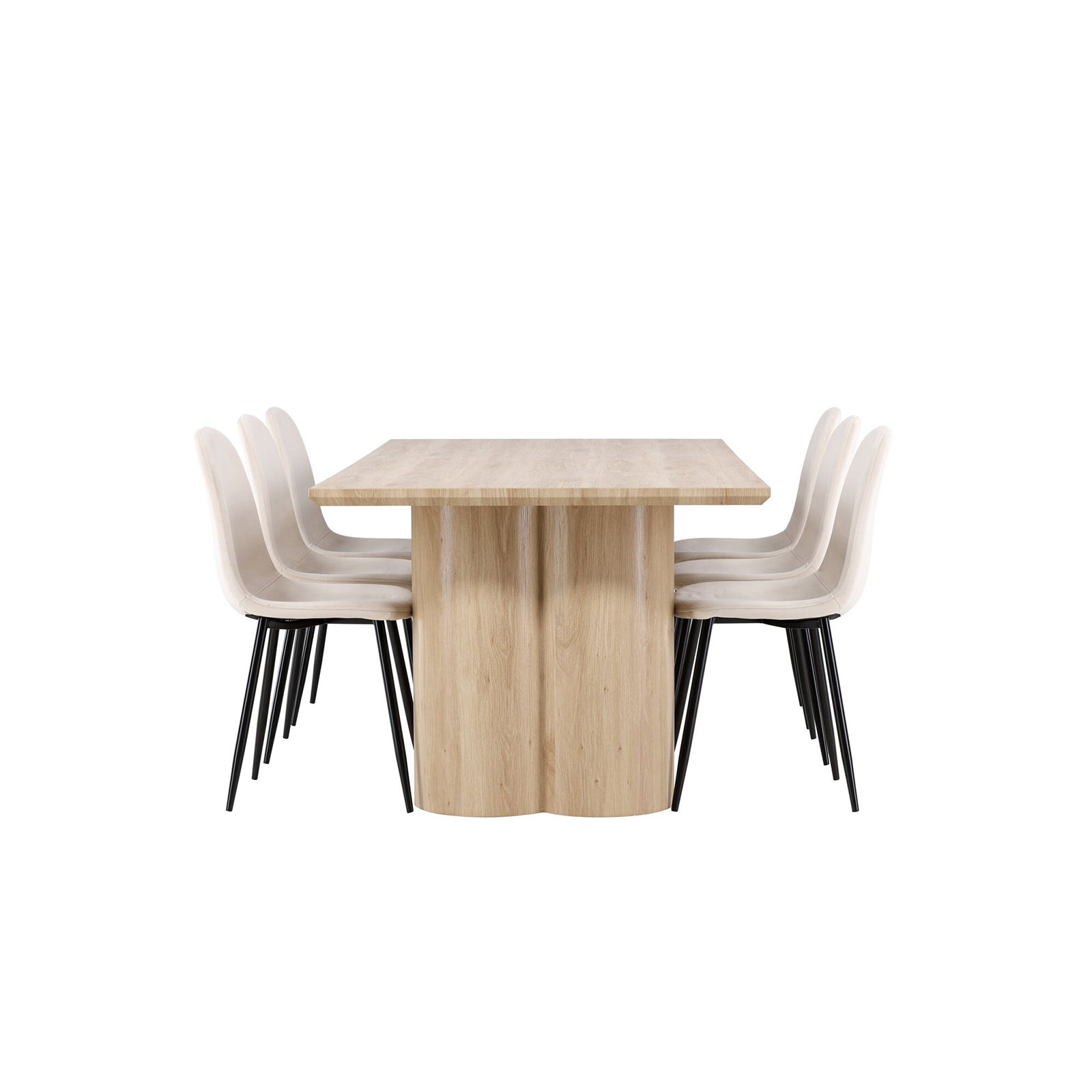 Spisegruppe Venture Home Olivia 210 med 6 stk Polar Stoler Fløyel