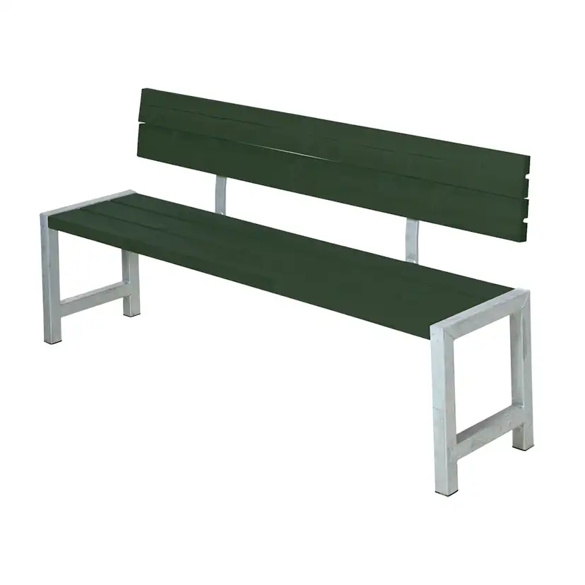 Hagebenk PLUS Plank med Ryggstøtte 176 cm Grønn