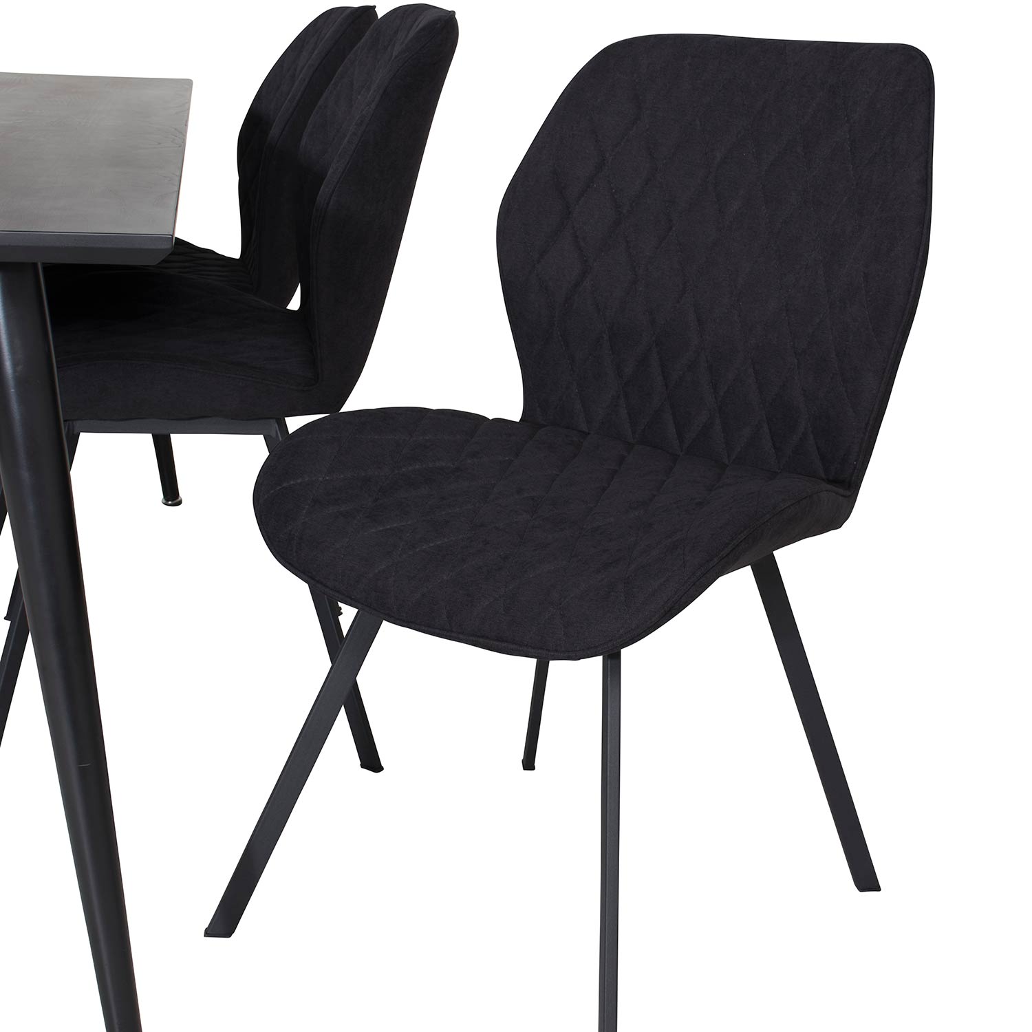 DippTable -Black Veneer+Gemma Chair-Black _6 Sort/Sort