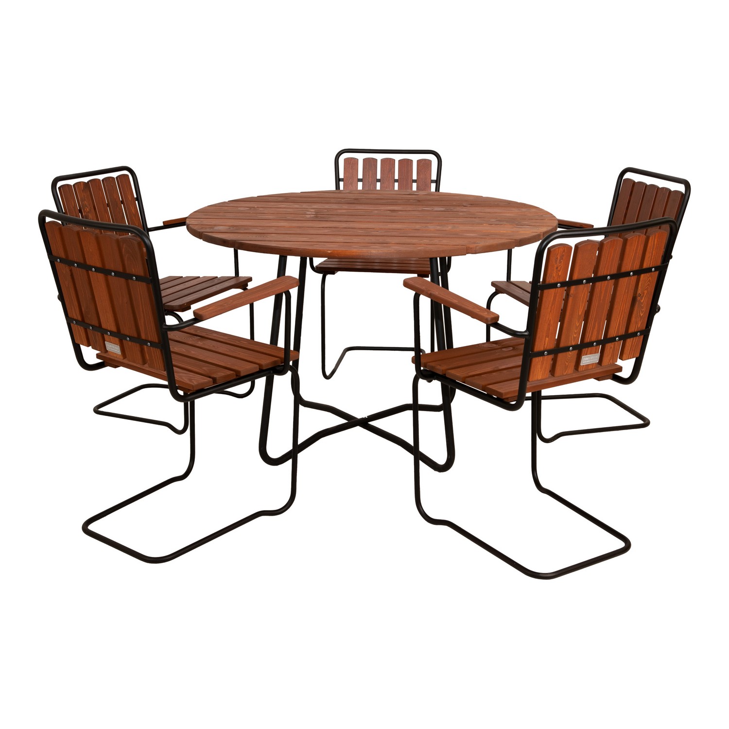 Spisegruppe Eden Wood Wilma Ø120 cm med 5 Stoler
