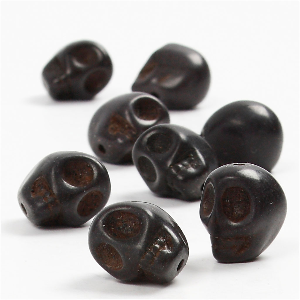 Perler Creativ Company Howlite Svart D 12 mm Hullstr 1,5 mm 32 Stk/1 Pk