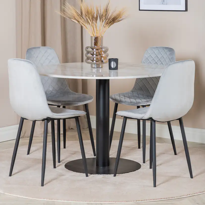 Spisegruppe Venture Home Estelle med 4 Phoi Stoler Fløyel