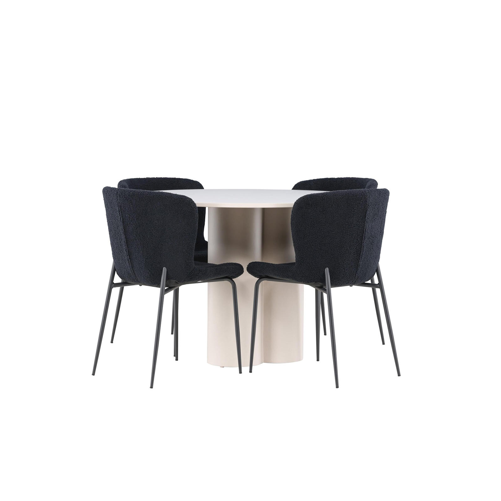 Spisegruppe Venture Home Olivia Ø110 med 4 stk Modesto Stoler