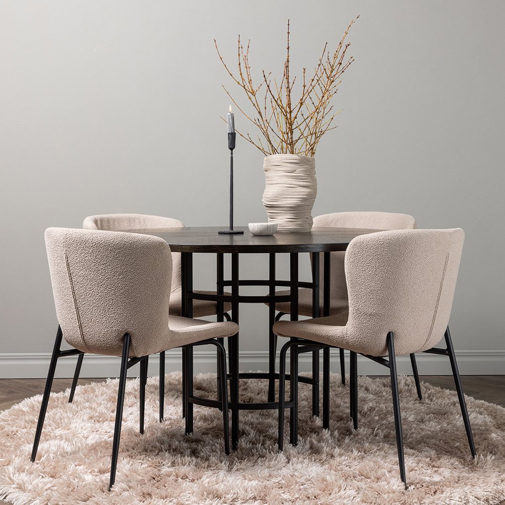 Spisegruppe Venture Home Copenhagen Ø 115 cm med 4 Modesto Stoler