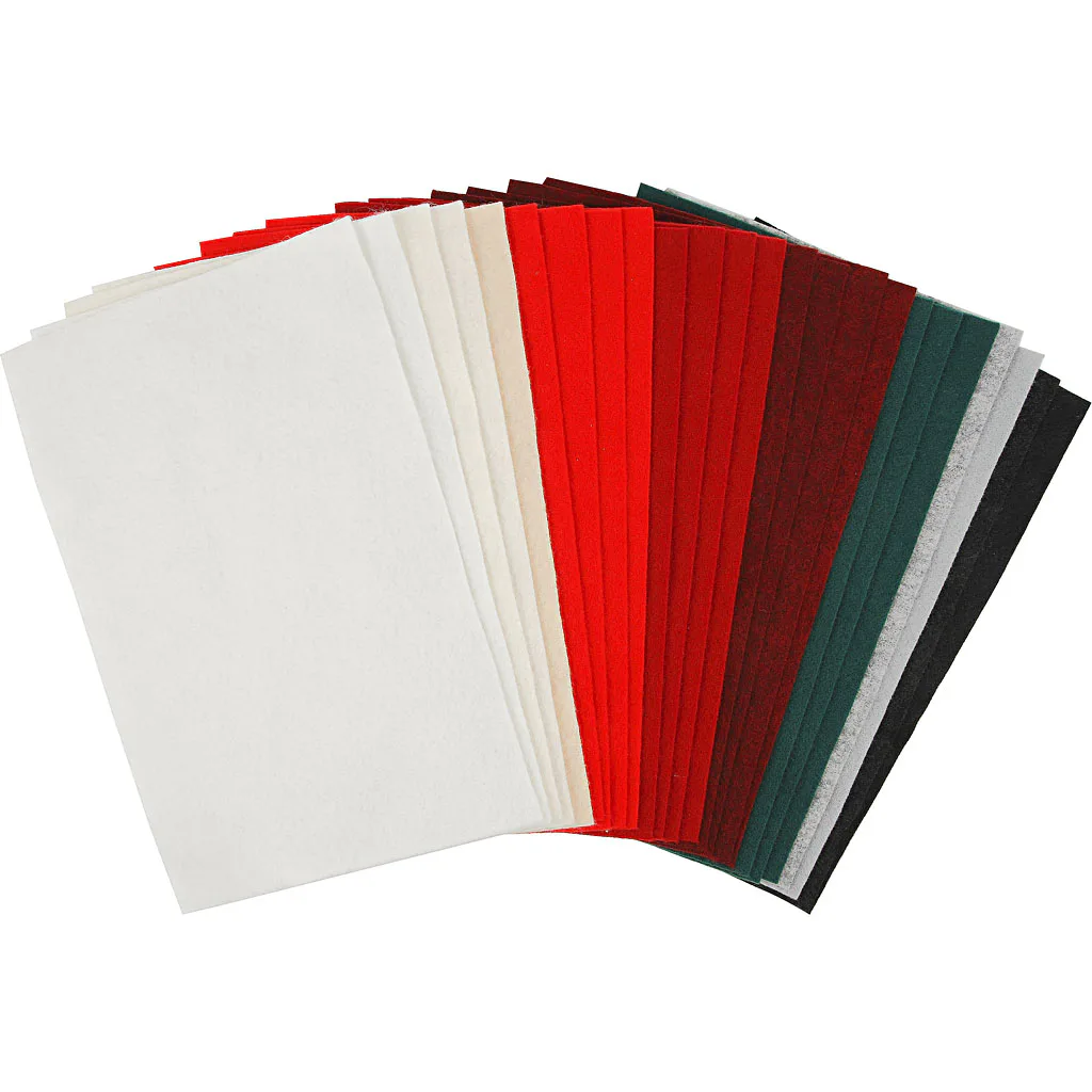 Hobbyfilt Creativ Company Ass Farger 20x30 cm 24 Ass Ark/1 Pk 45296
