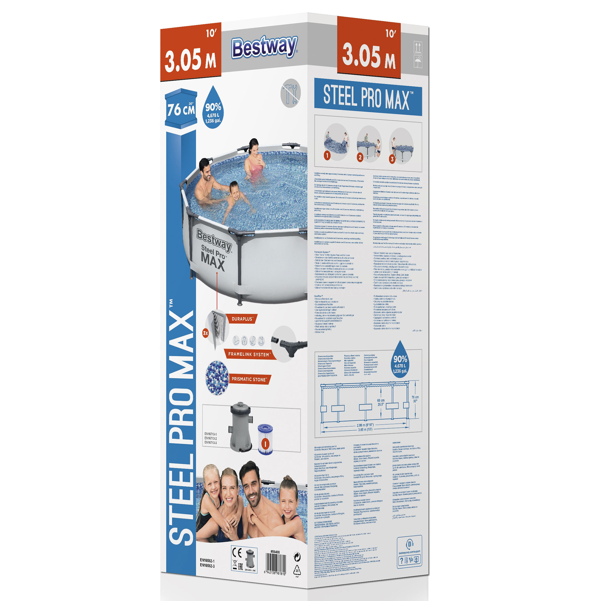 Bassengpakke Bestway Steel Pro Max Ø3M