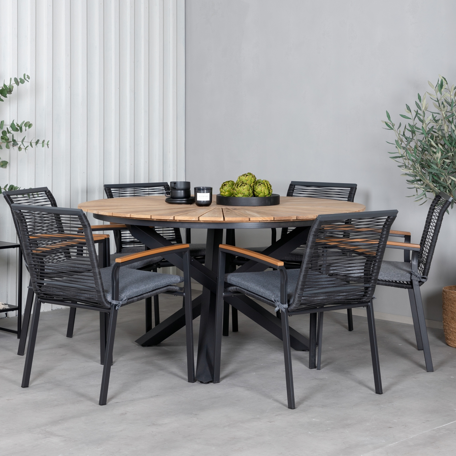 Spisegruppe Venture Home Meya med 6 Douglas Spisestoler