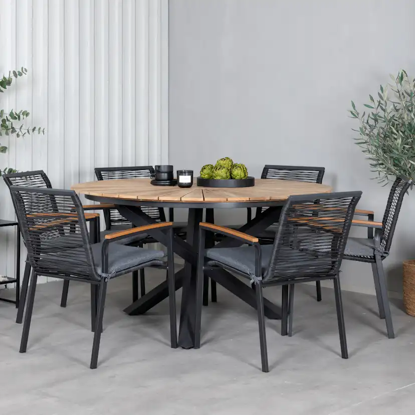 Spisegruppe Venture Home Meya med 6 Douglas Spisestoler