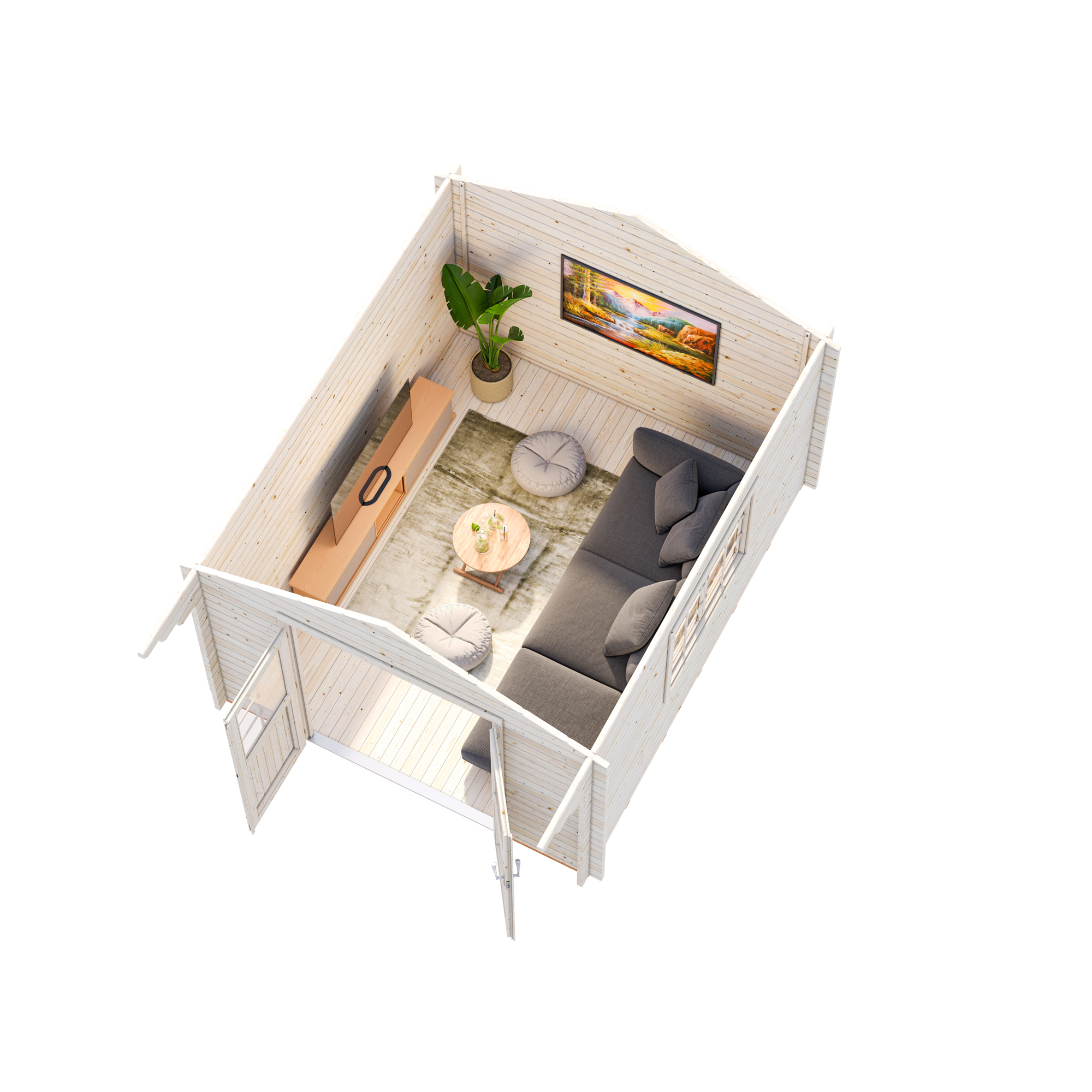 Anneks Palmako Sally 10,2 m2 med Shingel, Papp og Spiker