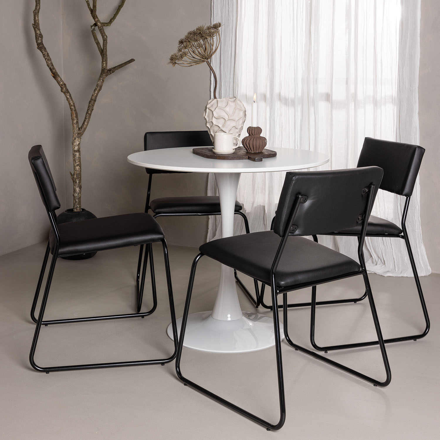Spisegruppe Venture Home Hamden Ø80 cm med 4 Kenth Stoler