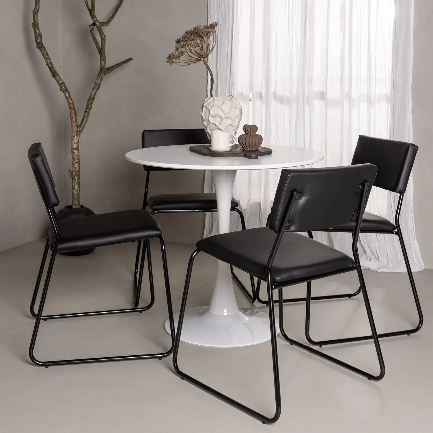Spisegruppe Venture Home Hamden Ø80 cm med 4 Kenth Stoler