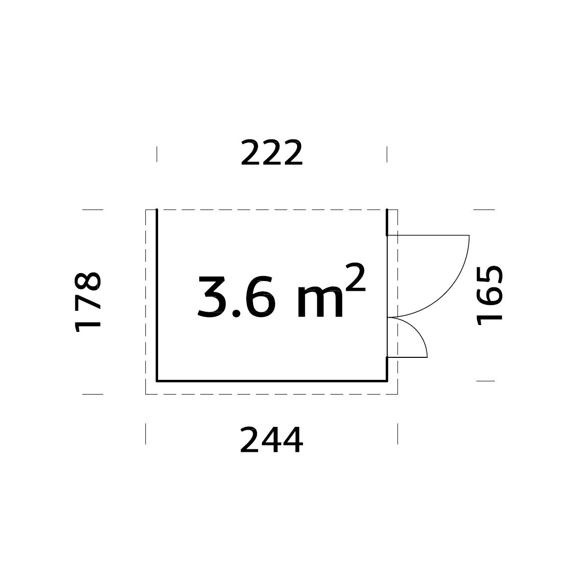 Mia 3,4 m2 Ubehandlet