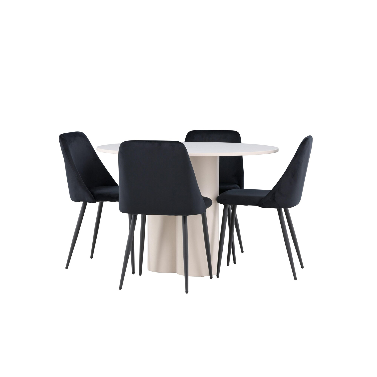 Spisegruppe Venture Home Olivia Ø110 med 4 stk Night Stoler
