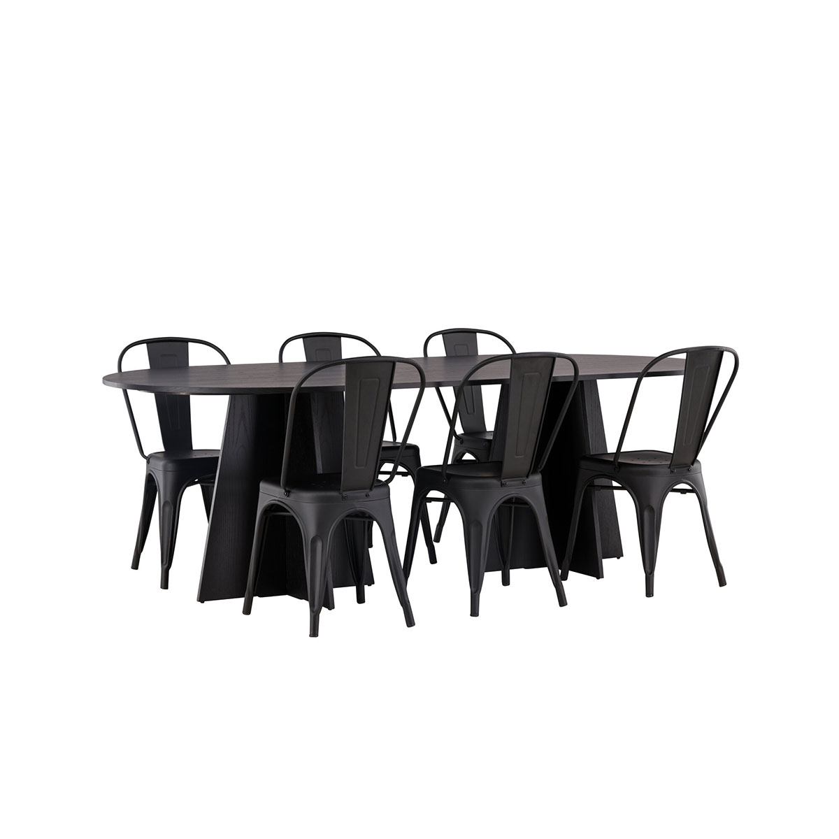 Spisegruppe Venture Home Bootcut Oval med 6 stk Tempe
