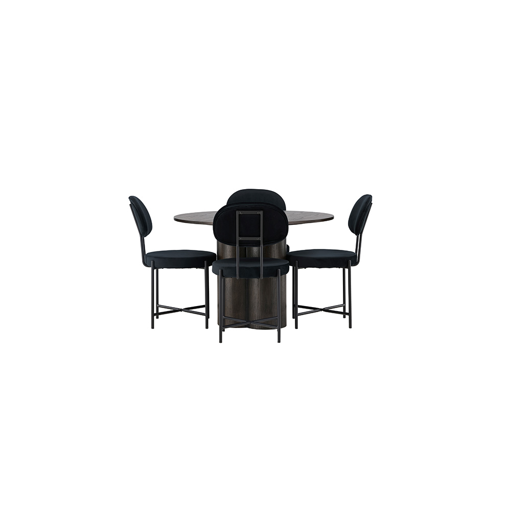 Spisegruppe Venture Home Olivia Ø110 cm med 4 stk Stella Stoler
