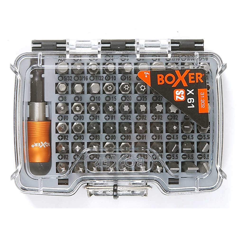 Bitssett Boxer 61-deler S2-stål