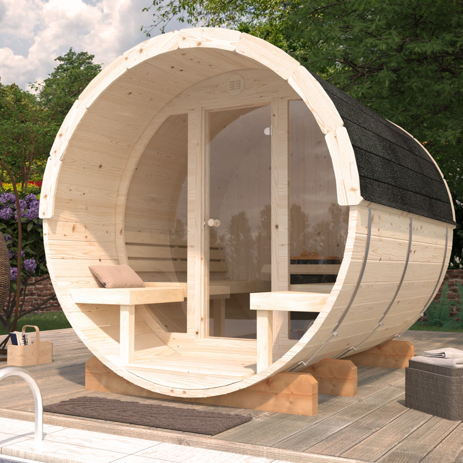 Badstuhus Palmako Anita 1,3 + 0,7 m2 m/Glassfront