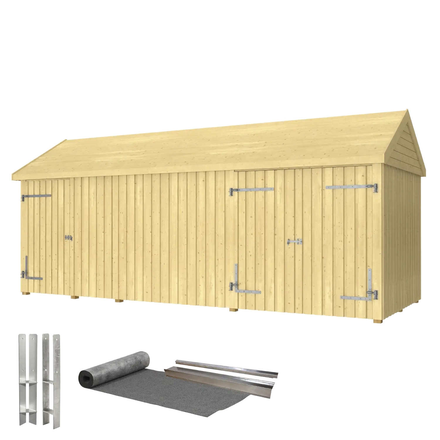 Utebod PLUS Classic Multi Hagehus 3 Moduler Enkel/Dobbeldør Lukket 14,5m2