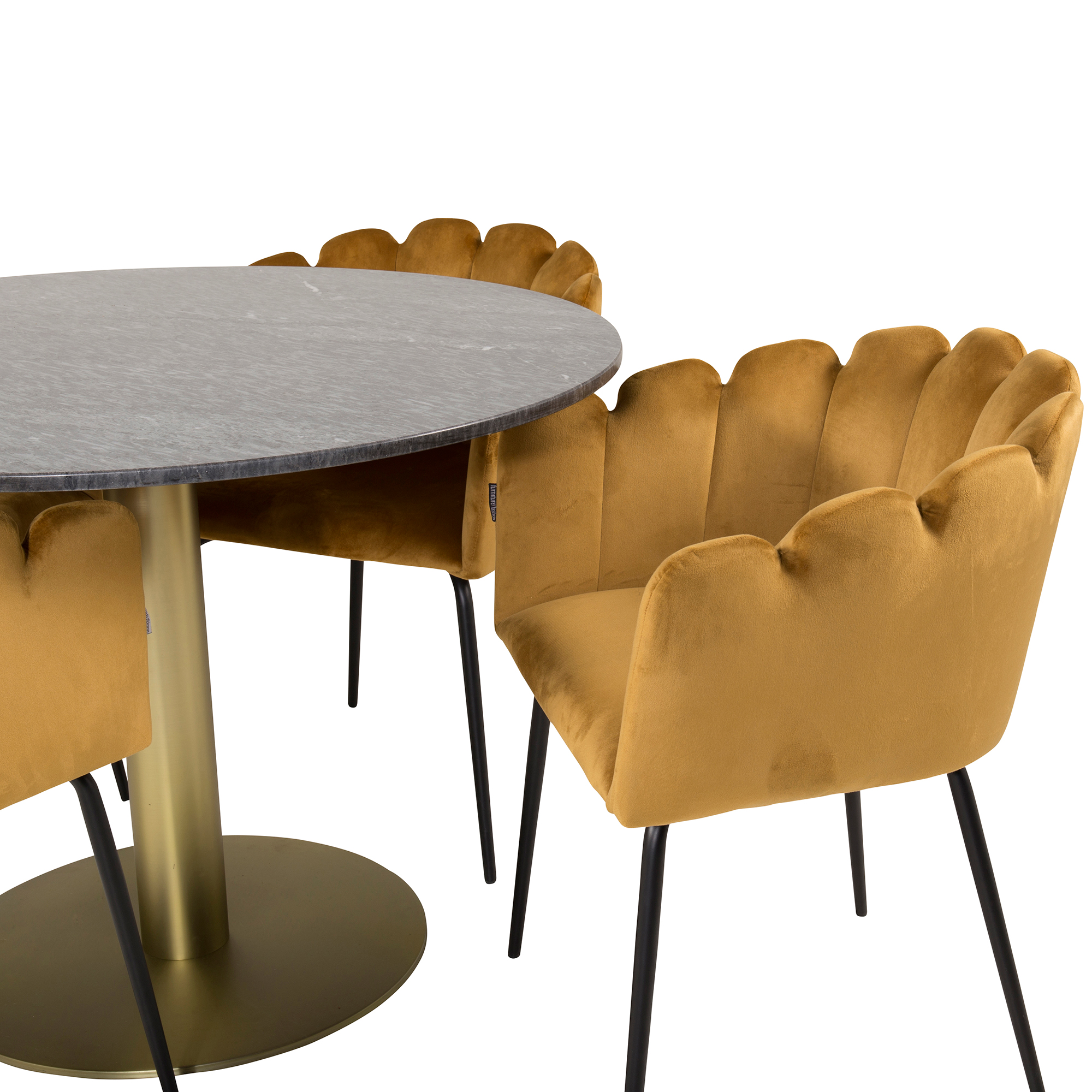 Spisegruppe Venture Home Estelle med 4 Limhamn Rundt Stoler