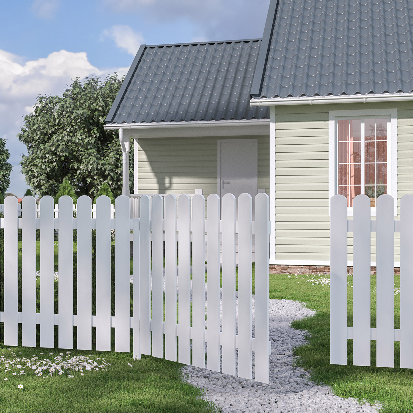 Port Palmako Kelda10 90X100 cm Hvitmalt