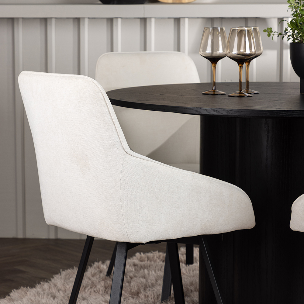 Spisegruppe Venture Home Olivia Ø110 cm med 4 stk Rosie Stoler