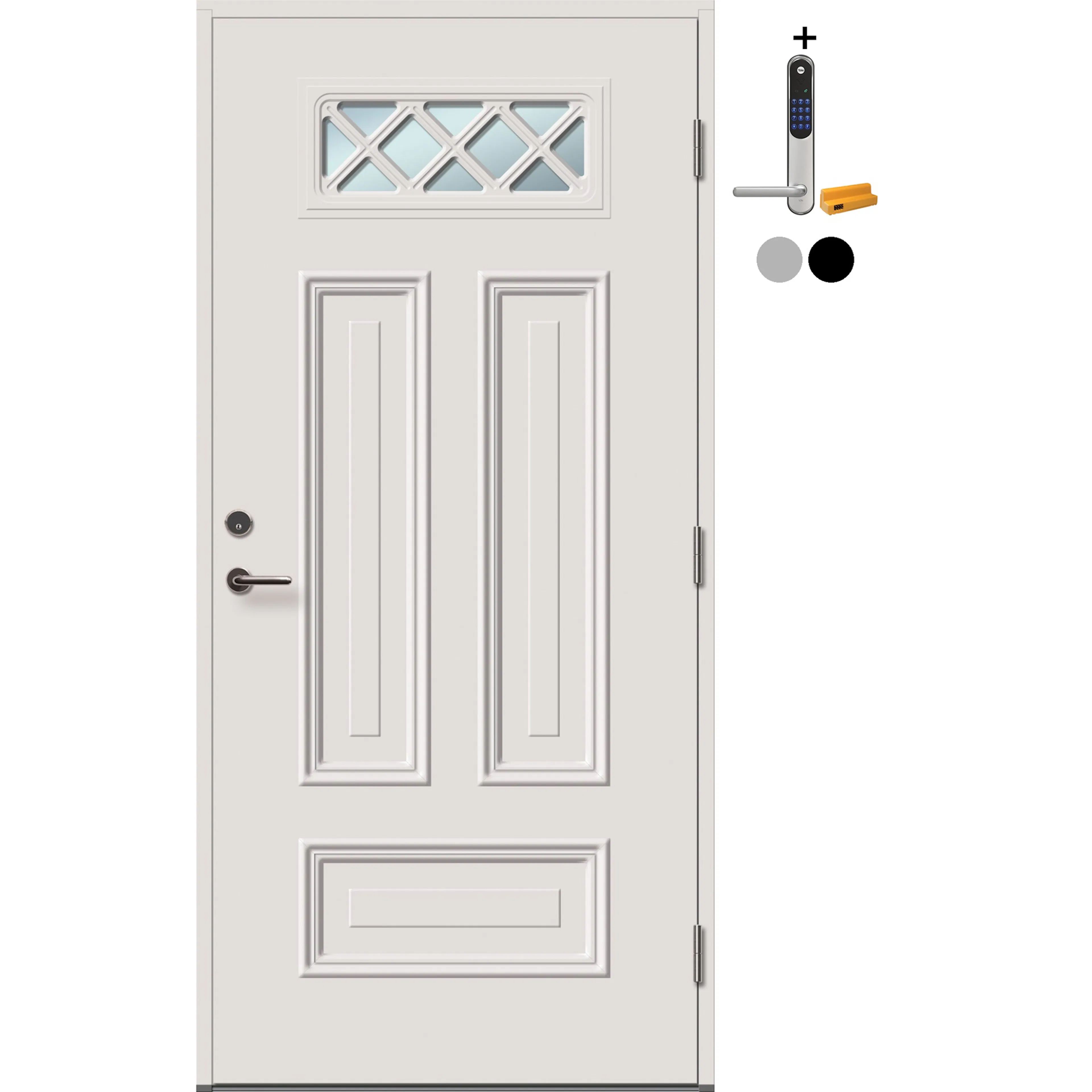 Ytterdør Tundøren Tun 430 Hvit med Yale Doorman Classic Home