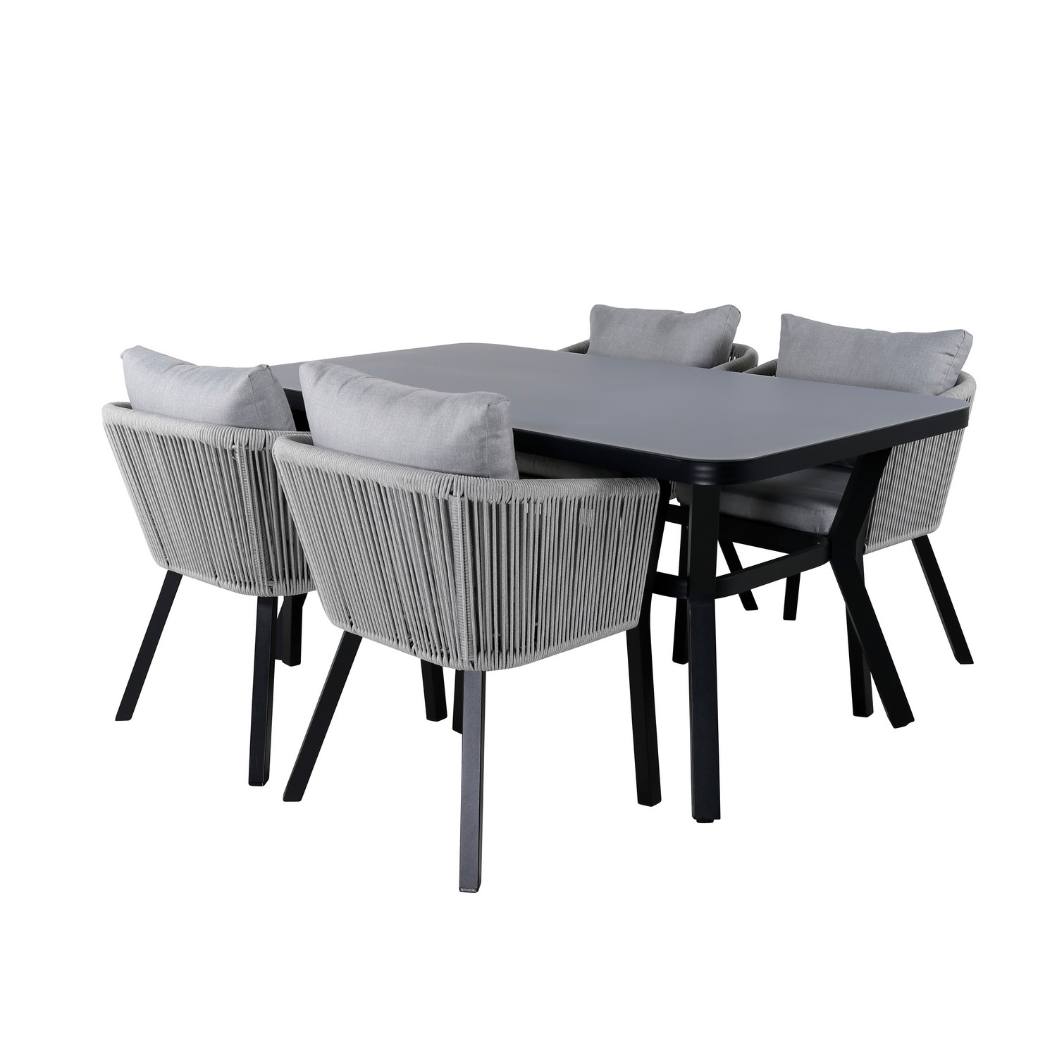 Spisegruppe Venture Home Vyn Sort med 4 Vyn Spisestoler