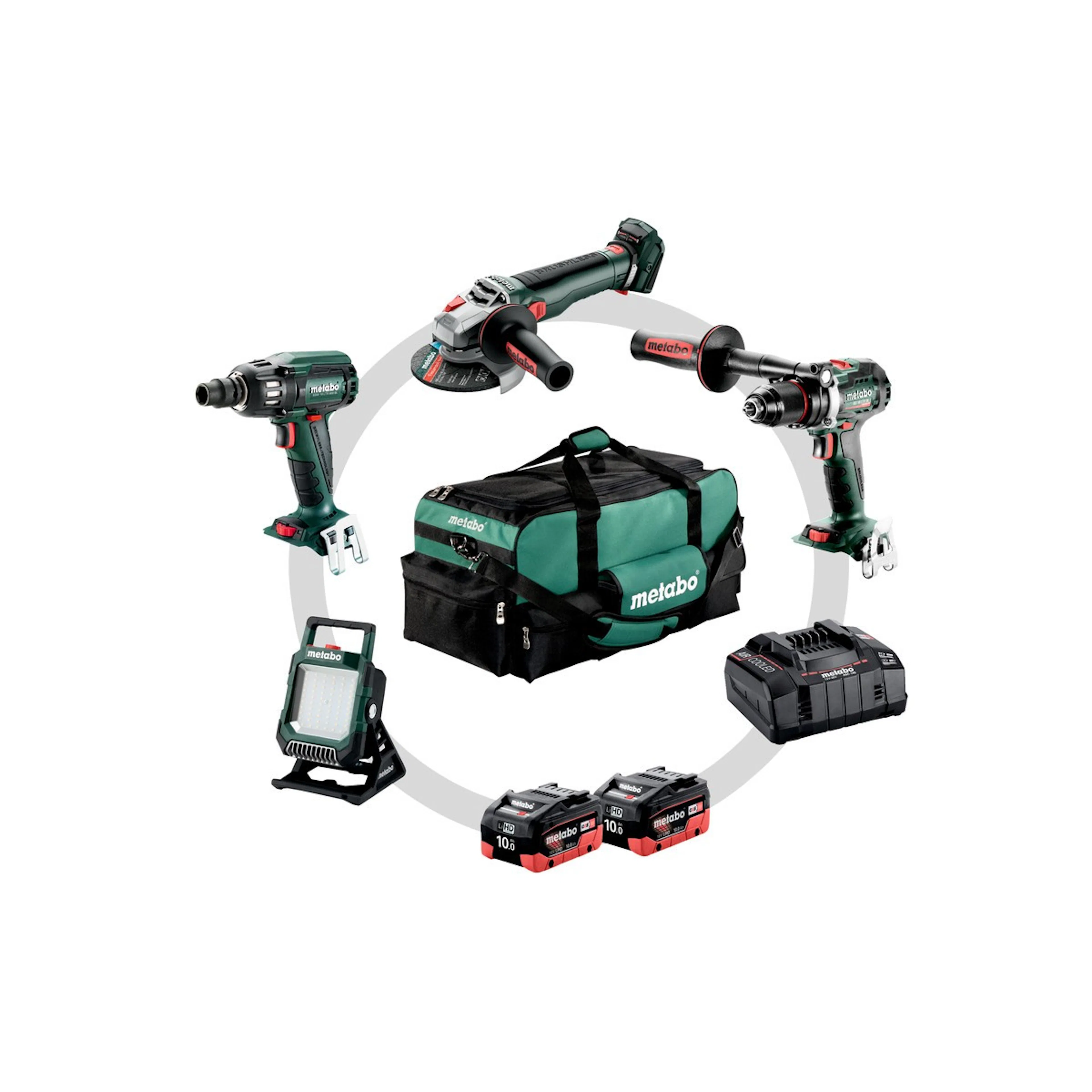 Combosett Metabo 18V BS + SSW + WBQ + BSA 2 X 10,0AH LIHD