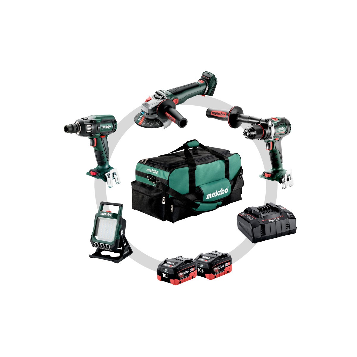 Combosett Metabo 18V BS + SSW + WBQ + BSA 2 X 10,0AH LIHD