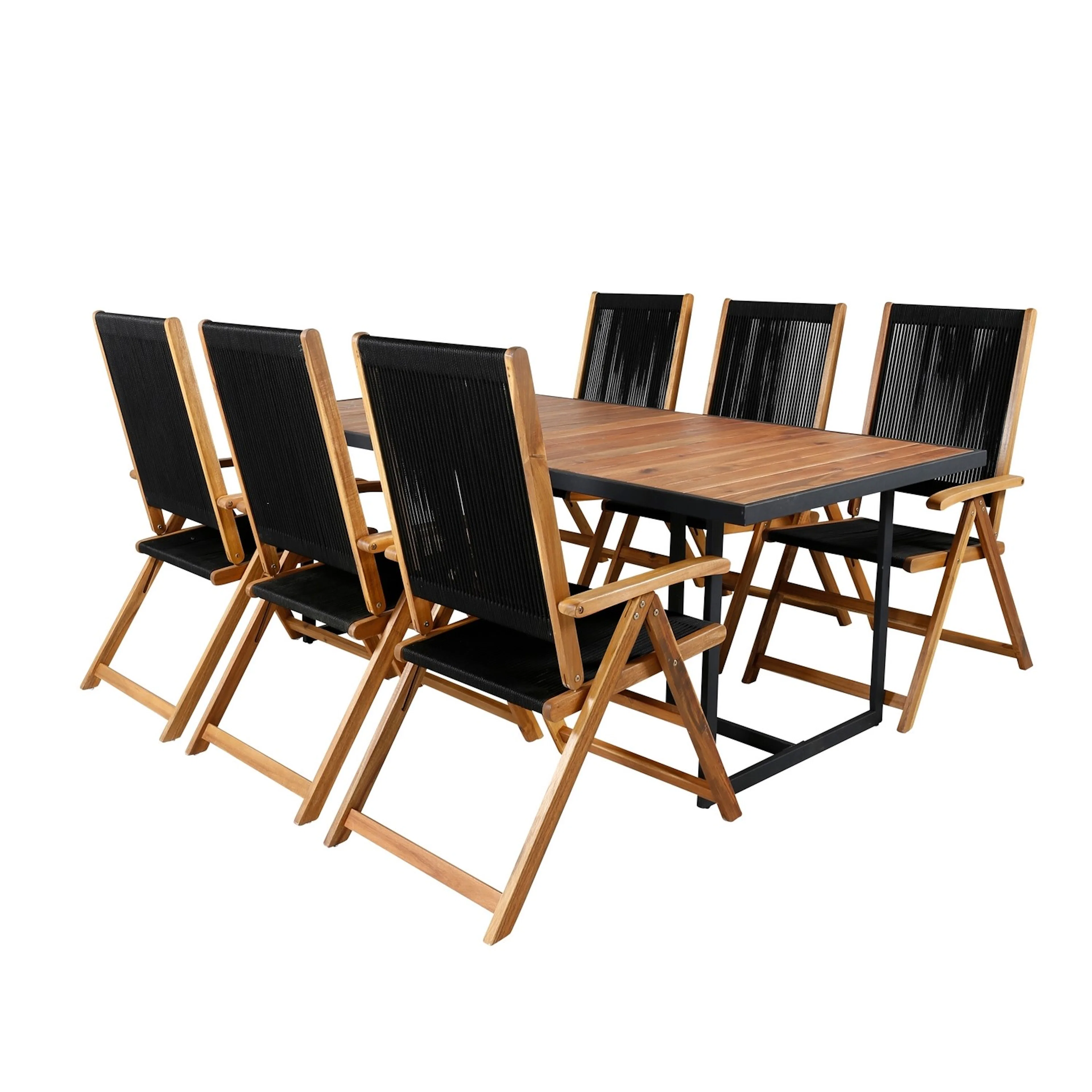 Spisegruppe Venture Home King med 6 Lumi Sammenleggbara Spisestoler