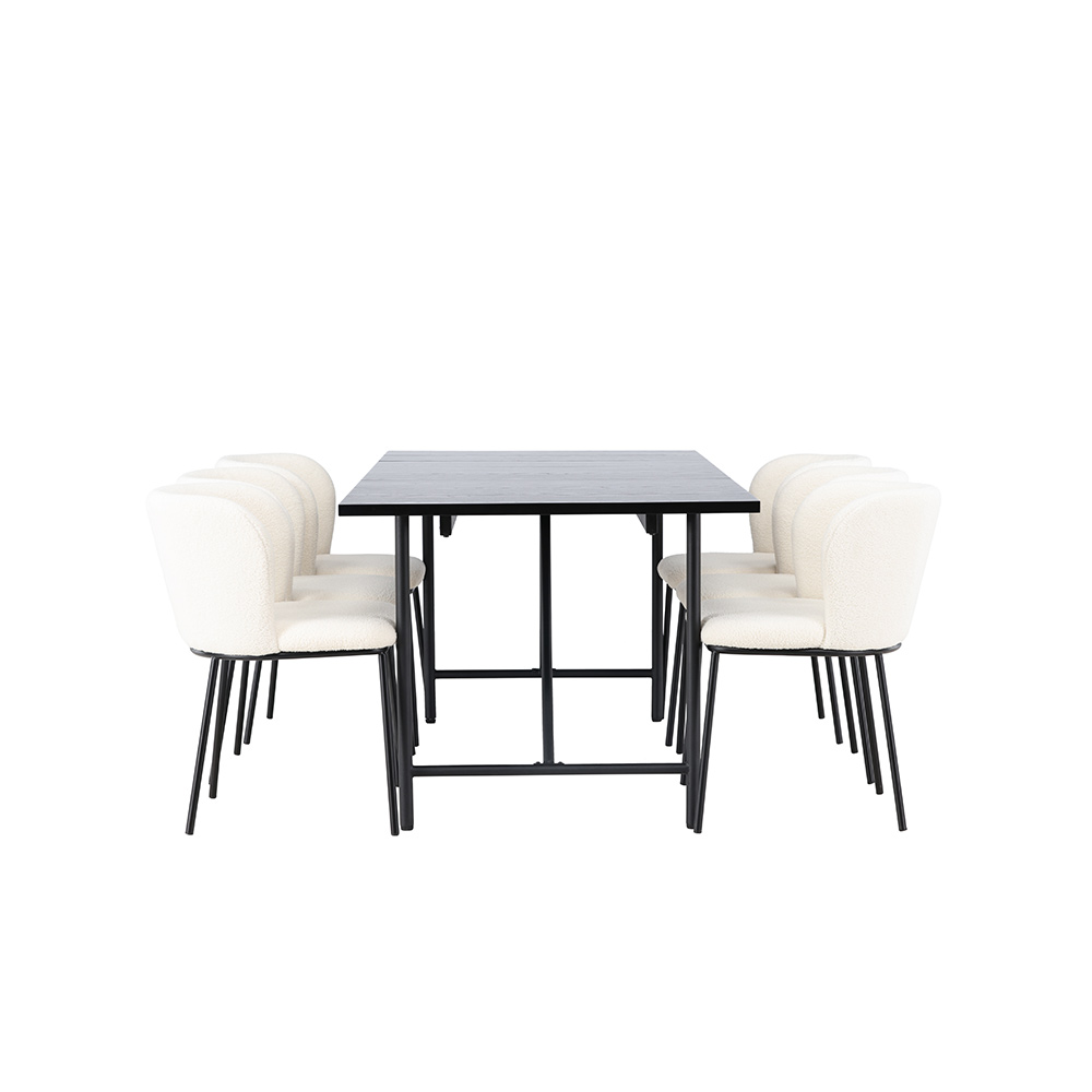 Spisegruppe Venture Home Astrid med 6 Edina Stoler