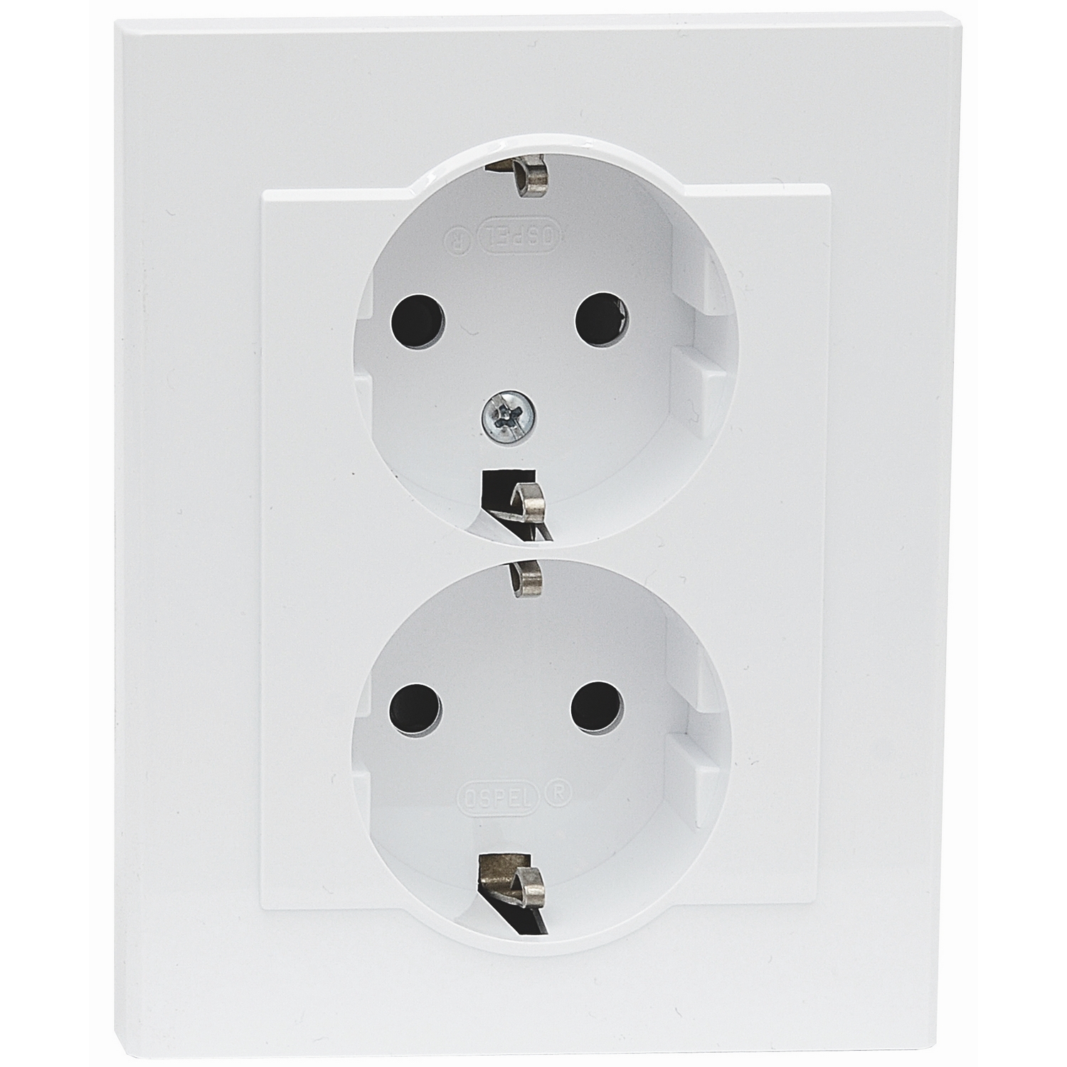 Stikkontakt Malmbergs Optima 2-Veis m/Jord Hvit