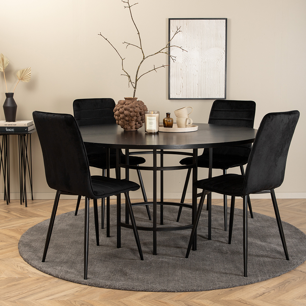 Spisegruppe furniture/fashion Copenhagen Ø140 cm med 4 Windu Stoler