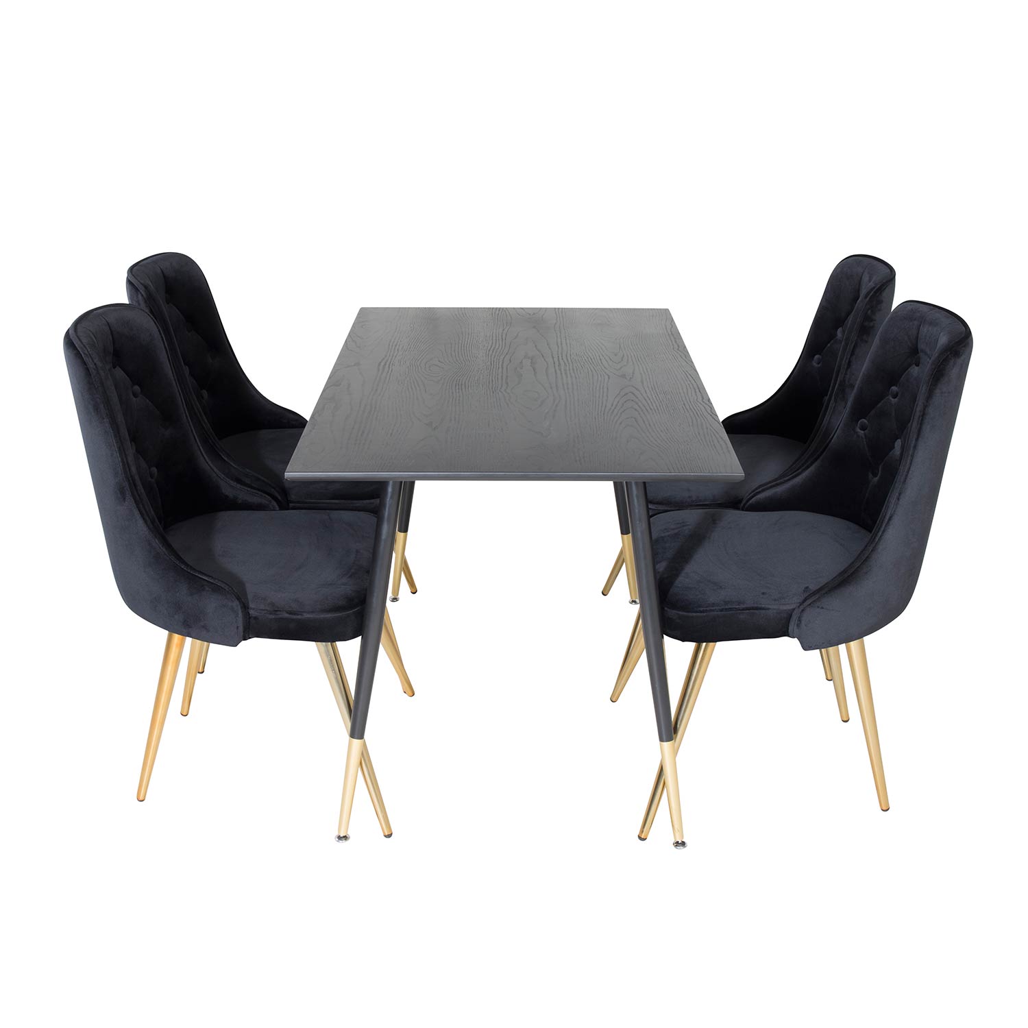 Spisegruppe Venture Home Dipp med 4 Velvet Deluxe Stoler