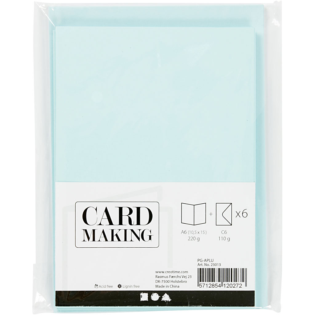 Kort Creativ Company og Konvolutt Kort str 10,5x15 cm Konvolutt str 11,5x16,5 cm 6 stk 1 Pk