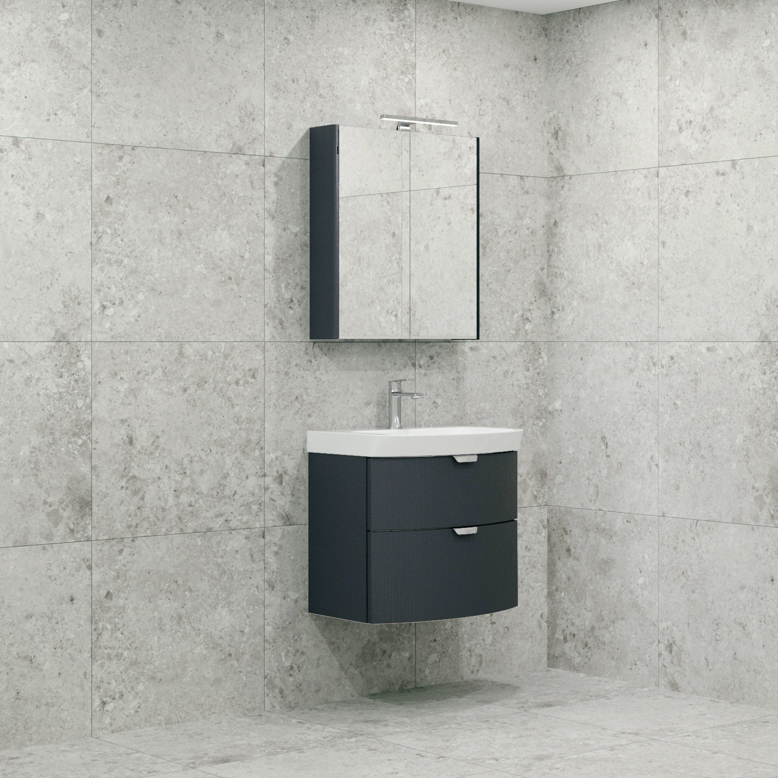 Möbelpaket Macro Design Heart Tvättställsskåp med Spegelskåp | badrum - badrumsmobler - mobelpaket | KakelKungen