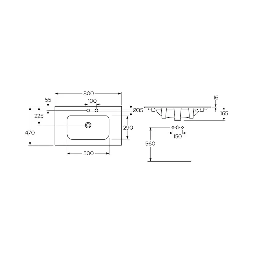Servant Gustavsberg Artic Slim 80 cm