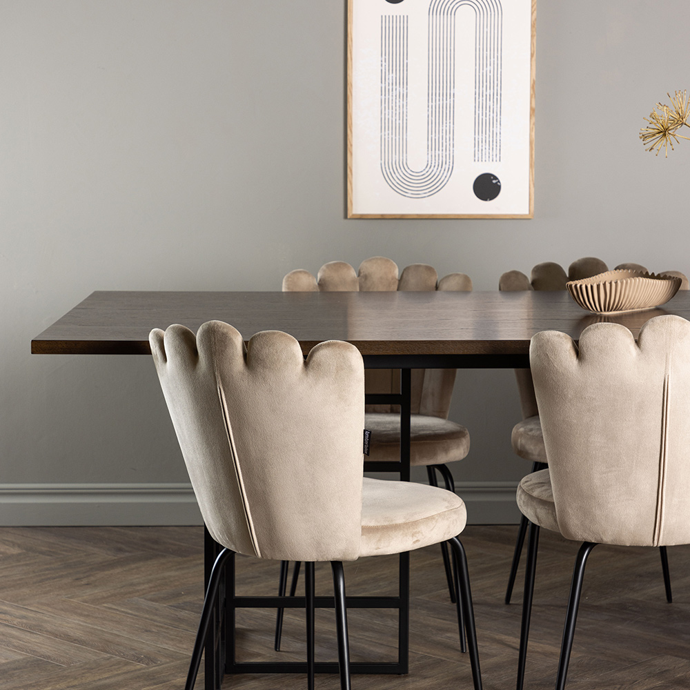 Spisegruppe Venture Home Ystad med 6 stk Limhamn Light Stoler
