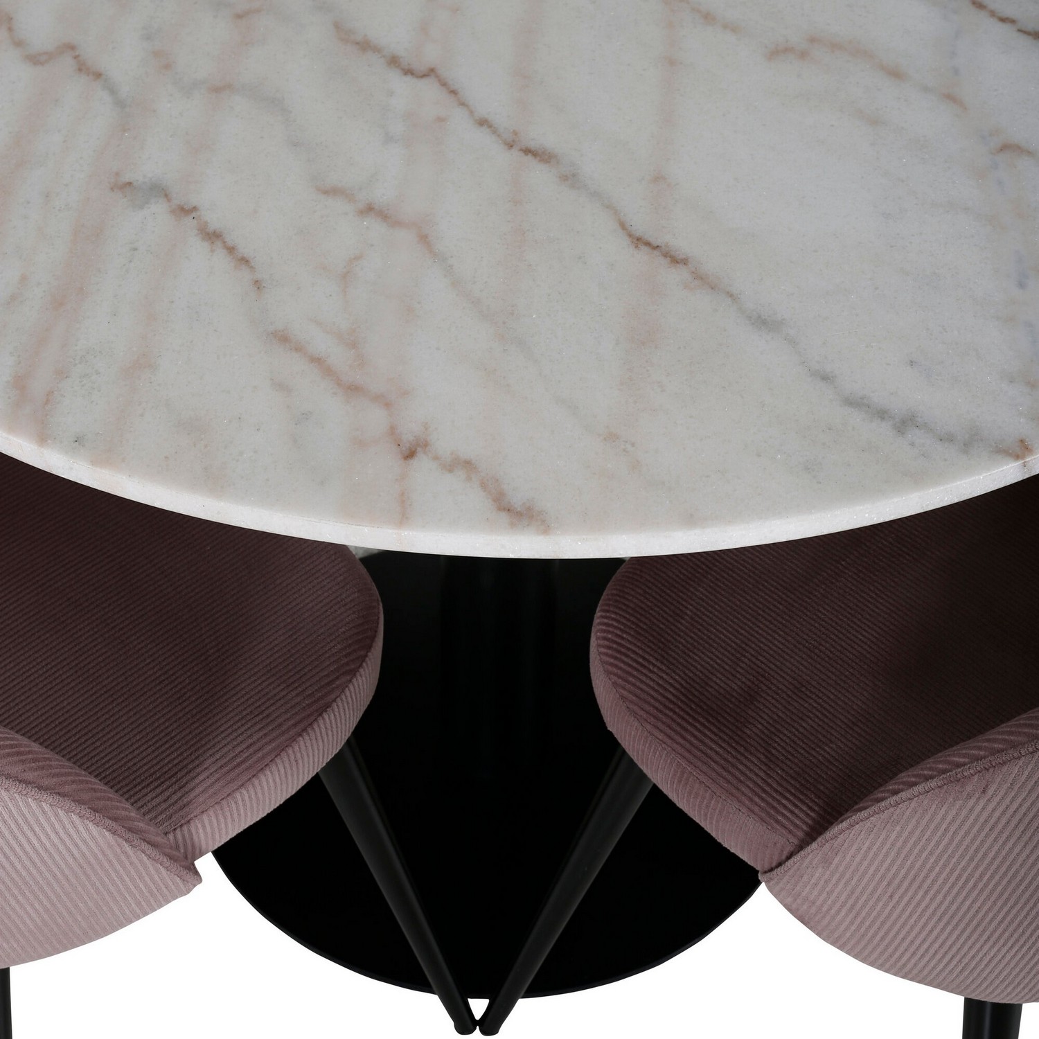Spisegruppe Venture Home Estelle Rundt med 4 Valentina Stoler