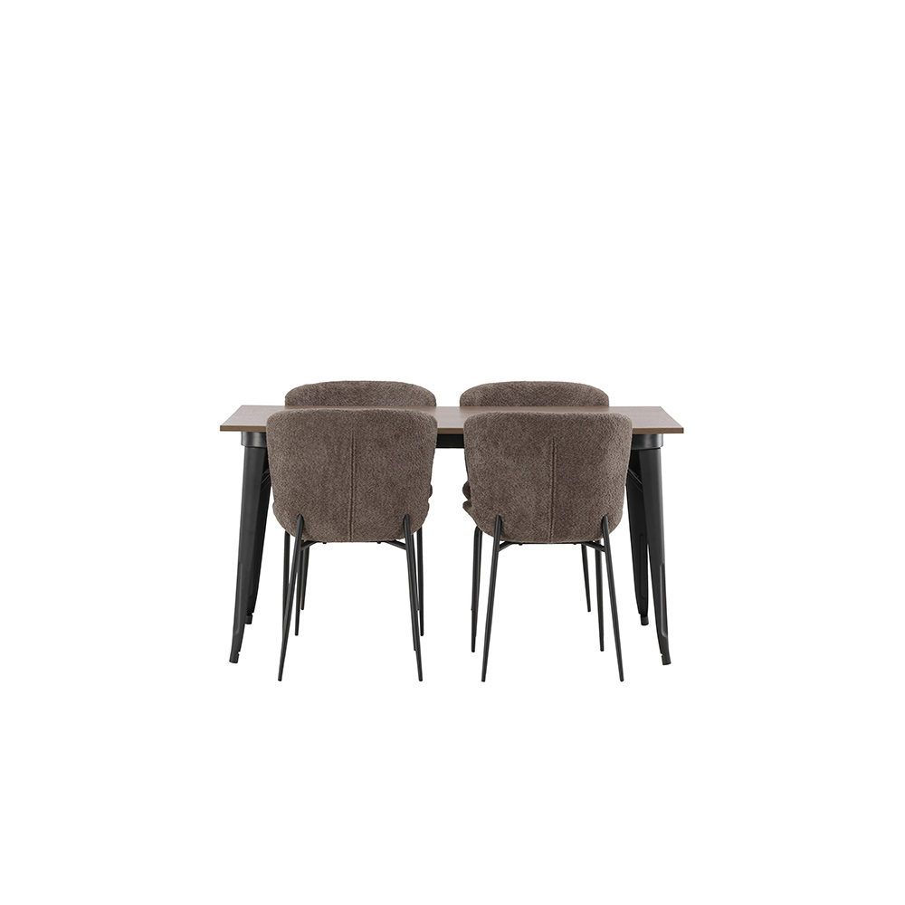 Spisegruppe Venture Home Tempe med 4 Modesto Stoler