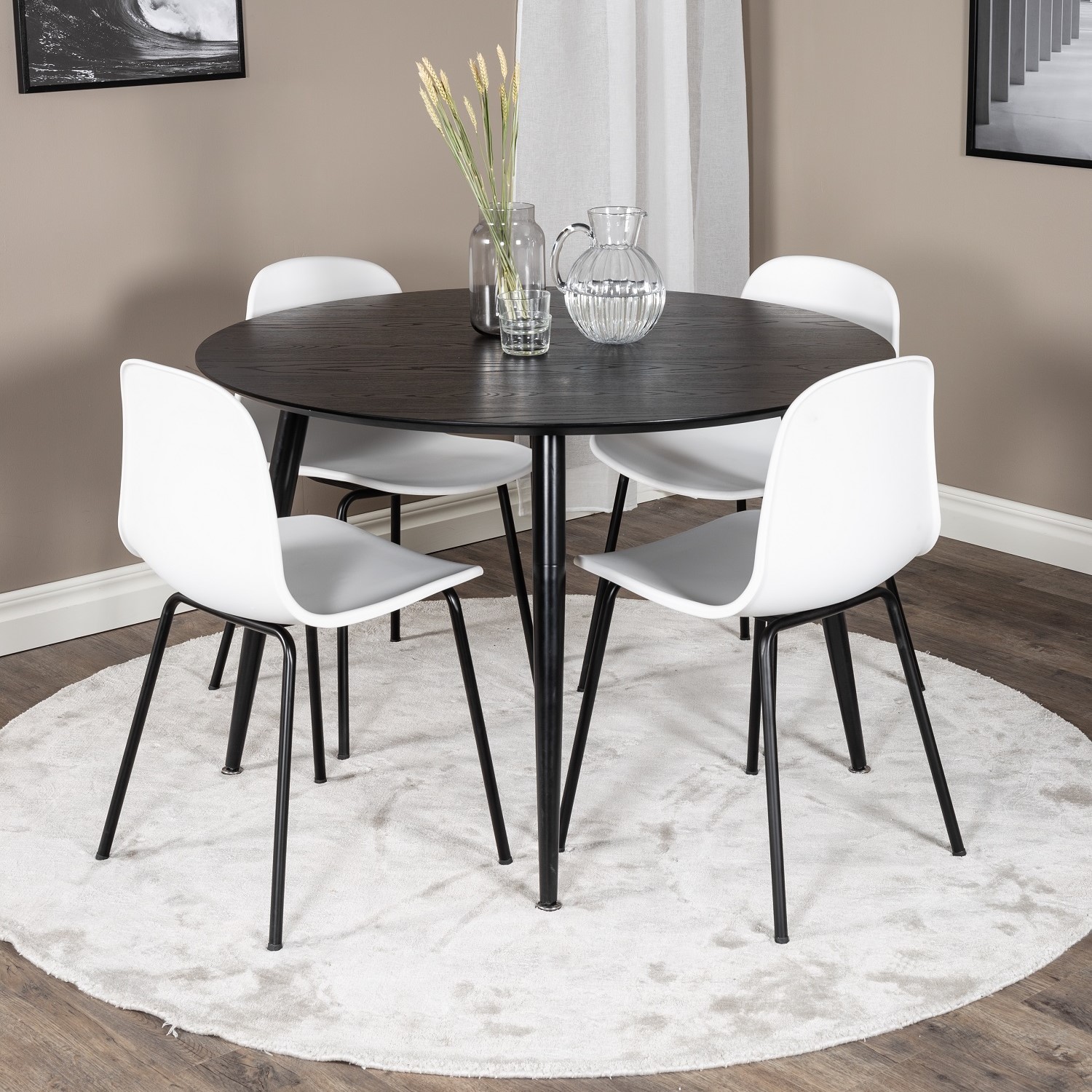 Spisegruppe Venture Home Dipp med 4 Arctic Stoler