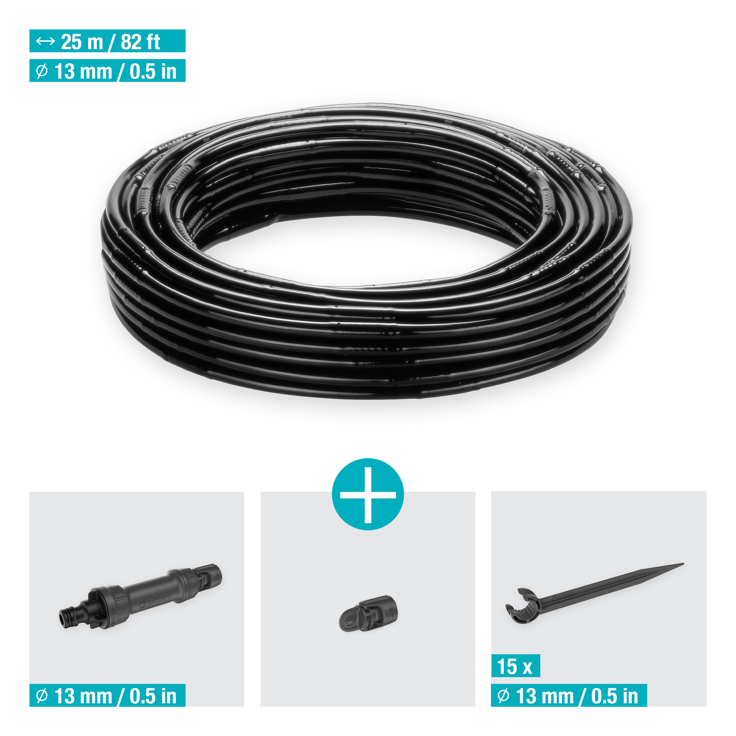 Dryppslange Gardena Micro-Drip Sett 25 m Over og Under Jord
