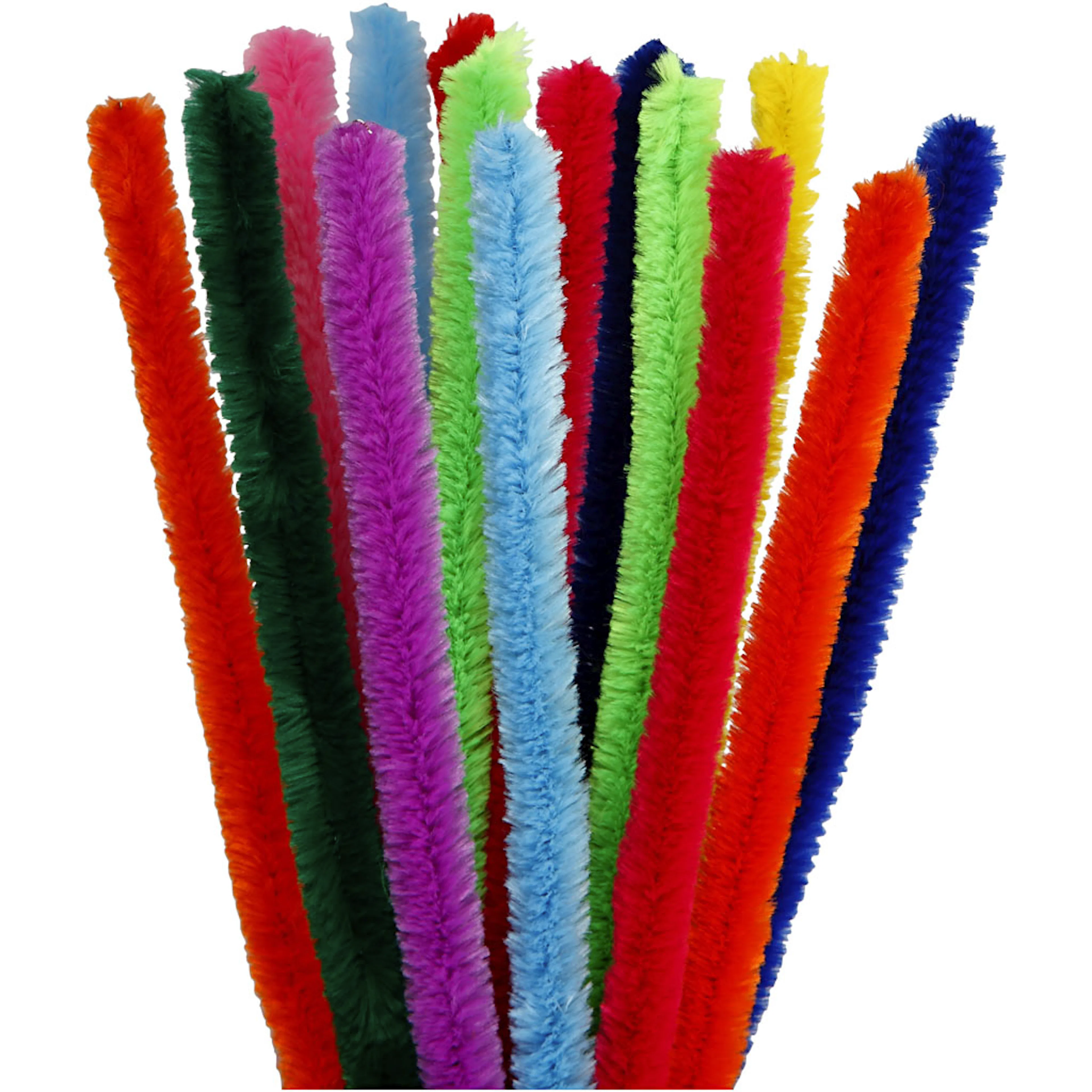 Piprensare, mixade färger, L: 30 cm, tjocklek 15 mm, 15 mix. Flerfarget