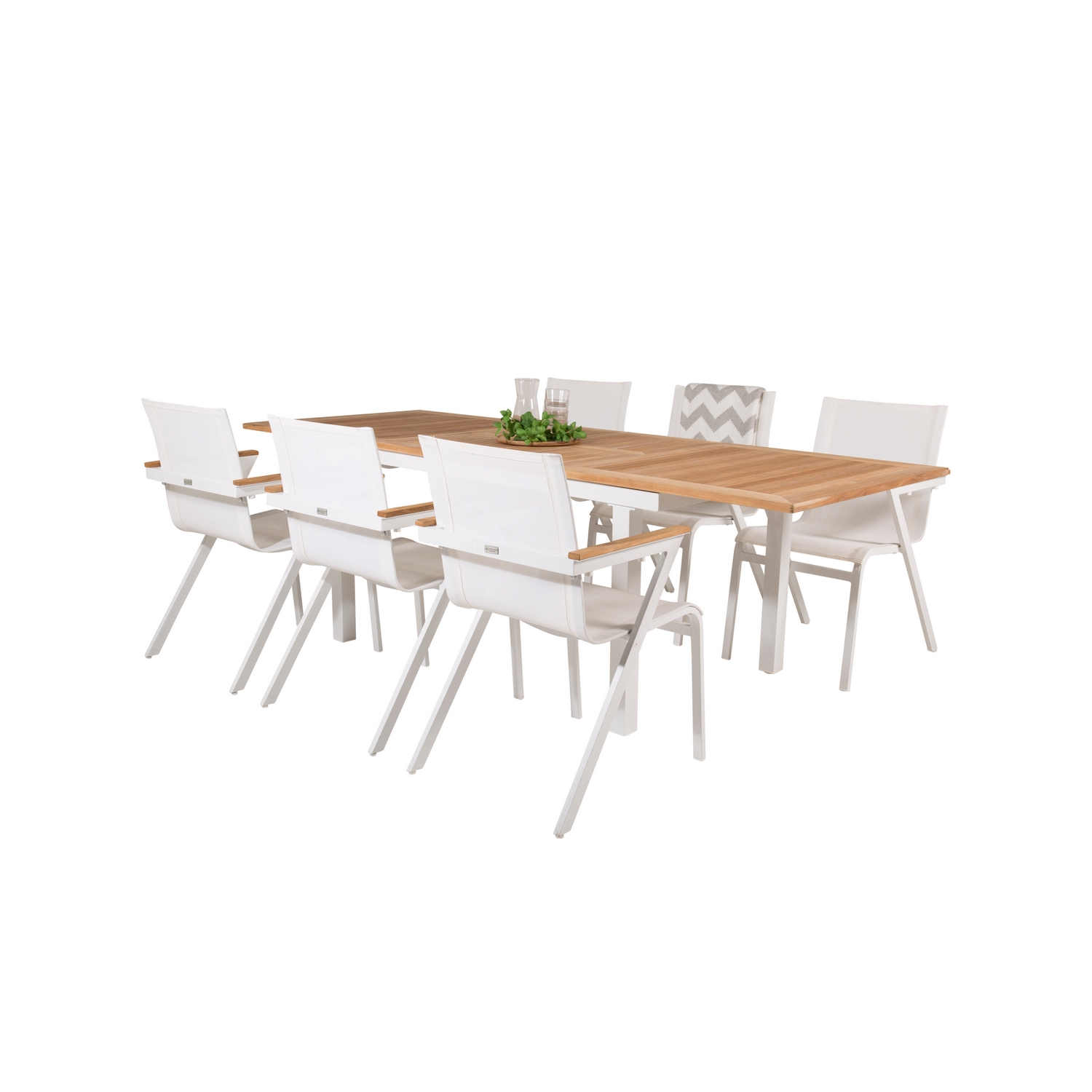 Spisegruppe Venture Home Perla 160/240 med 6 Meya Stoler