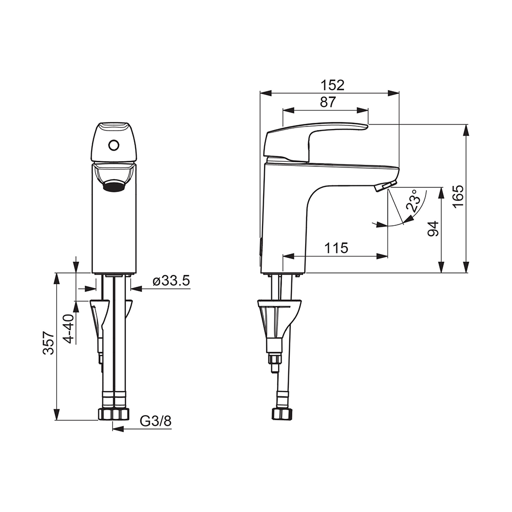 Servantbatteri Oras Safira 1011F