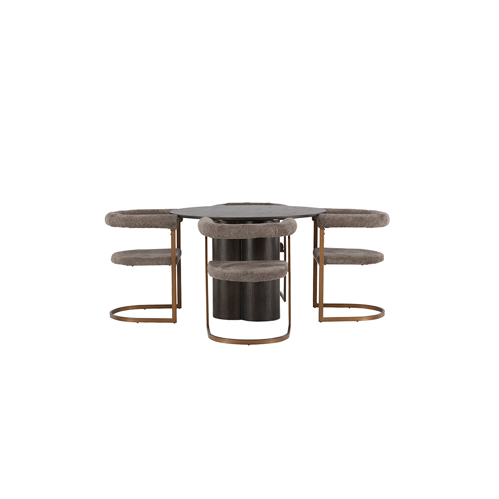 Spisegruppe Venture Home Olivia Ø110 cm med 4 stk Morning Stoler