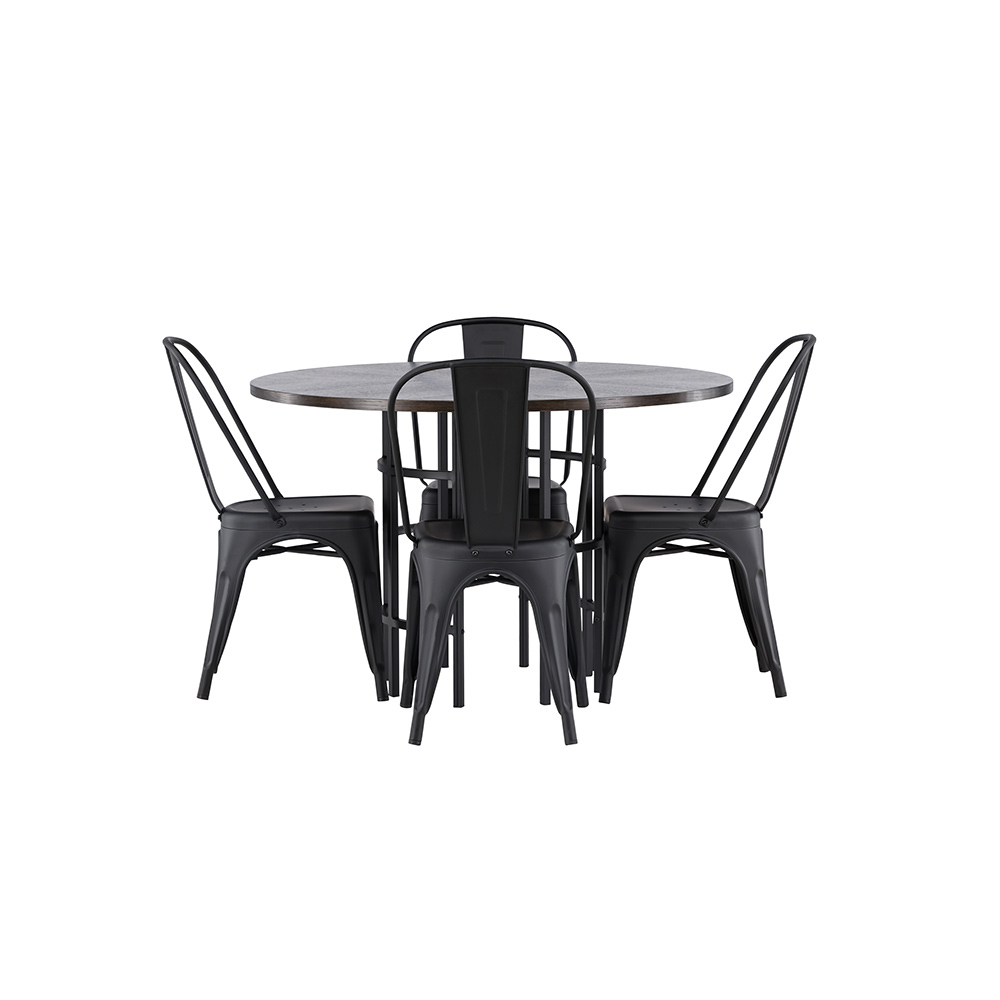 Spisegruppe Venture Home Copenhagen Ø 115 cm med 4 Tempe Stoler