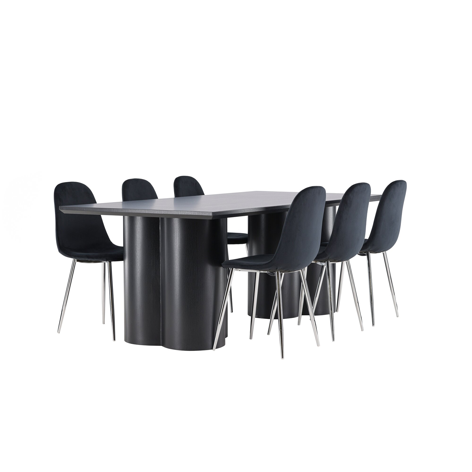 Spisegruppe Venture Home Olivia 210 med 6 stk Polar Stoler Fløyel