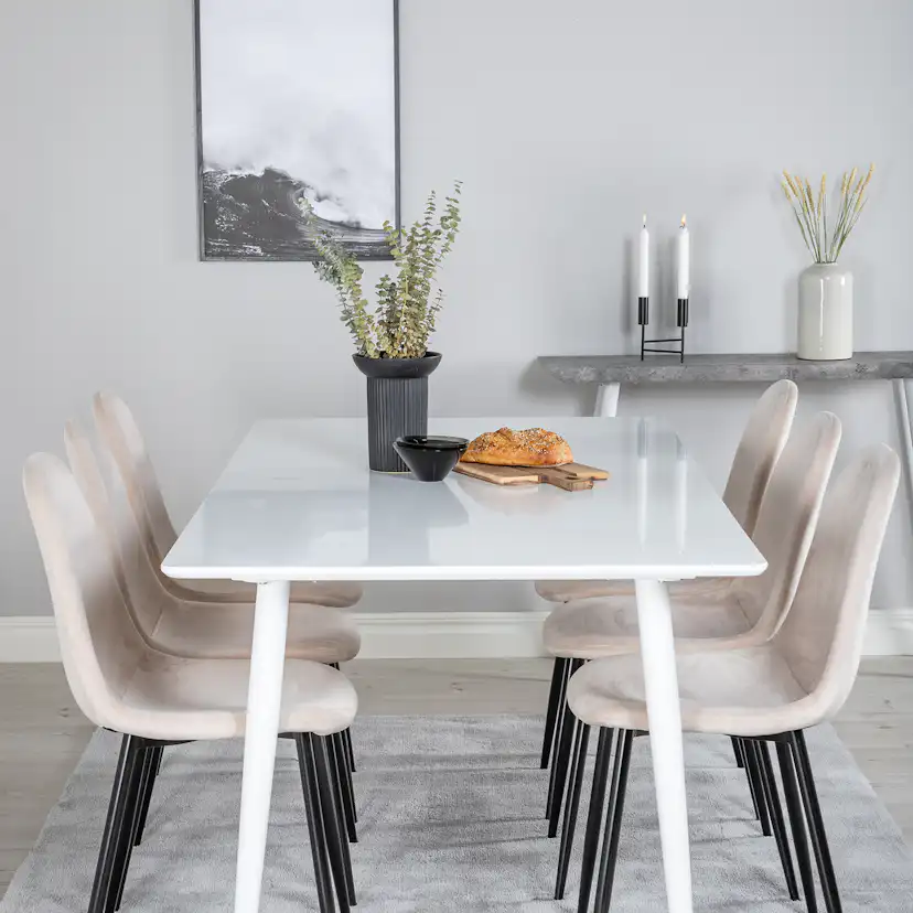 Spisegruppe Venture Home Pobbie med 6 Stoler Fløyel