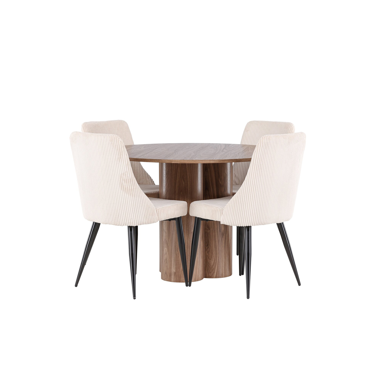 Spisegruppe Venture Home Olivia Ø110 med 4 stk Leone Stoler